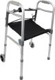 Aluminum Adult Walker 2 Button with Seat and Wheels