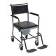 Upholstered Drop Arm Wheeled Commode with Footrests