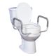 Premium Elongated Raised Toilet Seat with Removable Arms