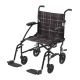 Fly-Lite Aluminum Transport Chair Black Frame with Black, White and Red Plaid Upholstery