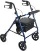 ProBasics Deluxe Aluminum Rollator with 8-inch Wheels Blue Finish 300 lb Weight Capacity