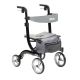 Nitro Euro Style Rollator Walker Height Adjustable Removable Back Support Seat and Lever Locks Black