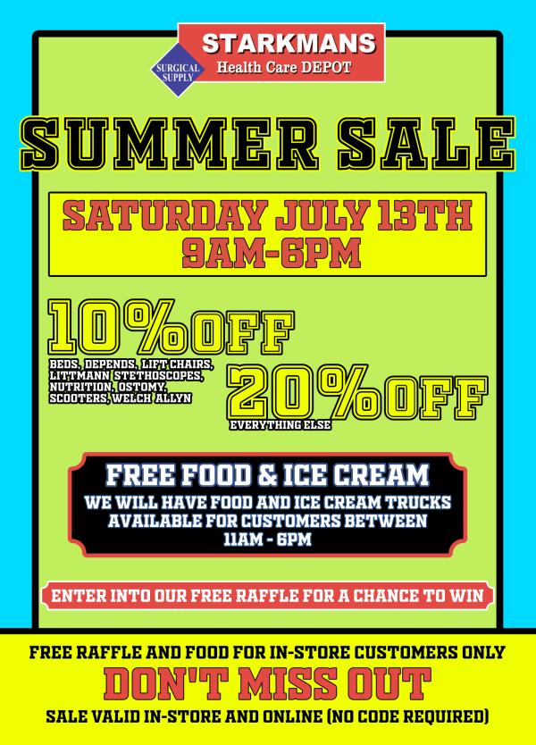 ⛱️ Summer SALE! Saturday July 13! FREE Food from Food Trucks for ALL In Store Customers!